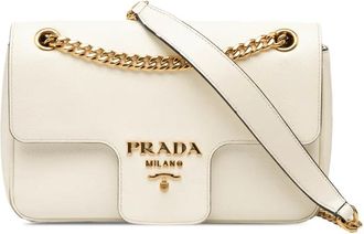 Prada Borsa a tracolla Saffiano Pattina con catena 2010-2025 - Bianco
