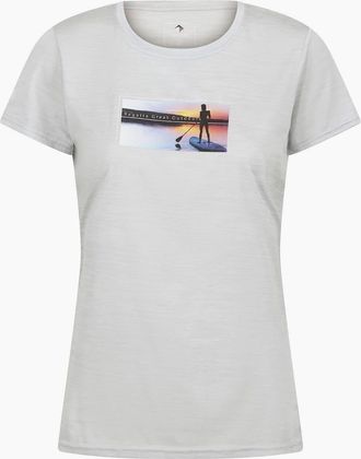 Regatta Womens Fingal Graphic Crew Neck Short Sleeve Jersey T-Shirt - White - Size: 14