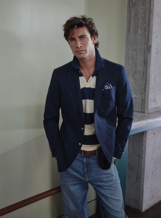 Polo Ralph Lauren Mens Gold-button navy jacket Modern fit