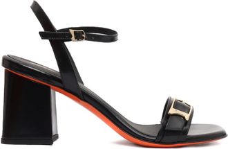 Santoni Sandalen met gespdetail en blokhak - Zwart