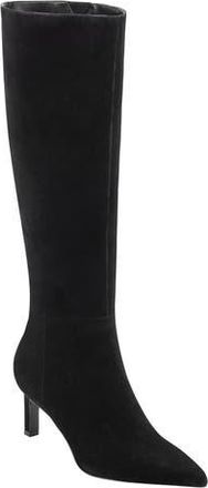 Marc Fisher Eva Pointed Toe Knee High Boot in Black Suede at Nordstrom Rack, Size 5.5