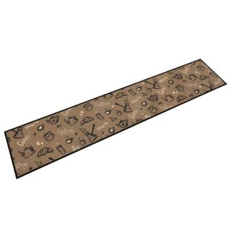 Berkfield Home Kitchen Rug Washable Morning Brown 60x300 cm Velvet