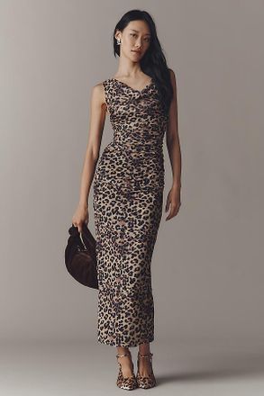 Bishop + Young Natasha Cowl-Neck Ruched Midi Dress