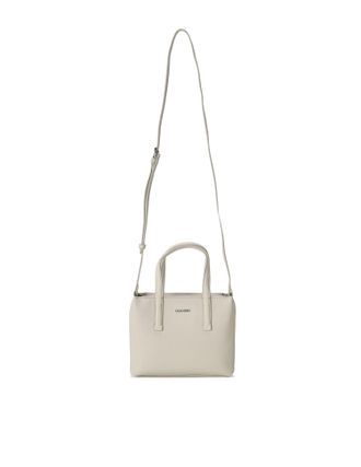 Calvin Klein Womens Ck Must Mini Tote_Pu/Nubuck Crossovers, Dk Ecru, One Size