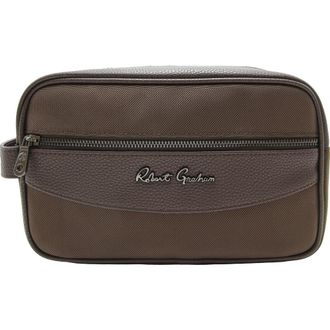 Robert Graham Skipper Faux Leather Dopp Kit in Brown at Nordstrom Rack