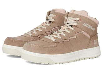 CAT Streamline Court Mid CT Womens Shoes Greige Suede : 8 B - Medium, Suede/Leather