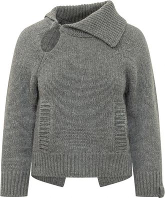 Victoria Beckham Round-neck Truien - Dames - Ronde hals truien - Grijs - M - Truien & Vesten