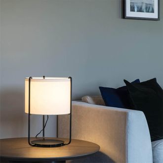 Faro Barcelona Drum Sobremesa Negra/beige