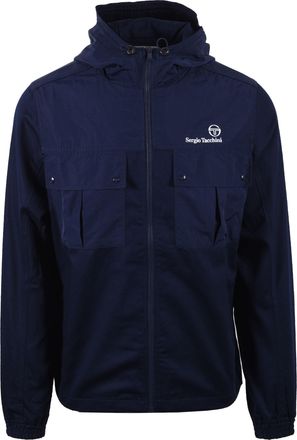 Sergio Tacchini Mens CALISTI HOODED JACKET MARITIME BLUE - Navy Cotton - Size Large
