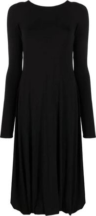 Jil Sander Long Sleeve Midi Dress - Dames - Casual kleedjes - Zwart - 2XS - Kleedjes
