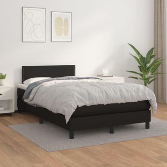 vidaXL Vidaxl - Cama Box Spring Con Colch&oacute;n Cuero Sint&eacute;tico Negro 120x200 Cm