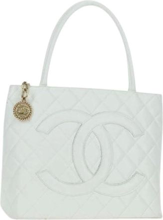 Chanel Pre-owned Tote Bags, female, White, Size: ONE SIZE Pre-owned Vintage Tote Bag