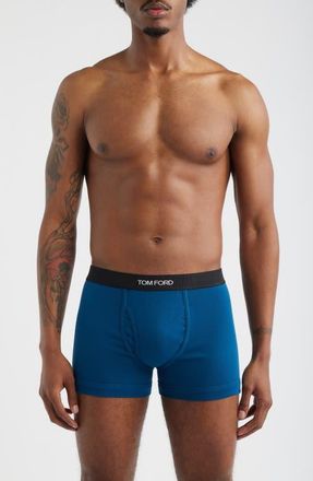 Tom Ford 2-Pack Cotton Jersey Boxer Briefs in Navy /Ocean Blue at Nordstrom, Size Xx-Large
