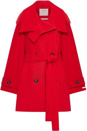Sportmax Bouquet 1234 Coat - Dames - Trenchcoats - Rood - 3XS - Wol - Jassen