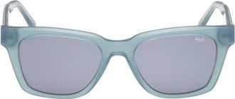 Abercrombie & Fitch 52mm Square Sunglasses in Shiny Blue /Smoke Lens at Nordstrom