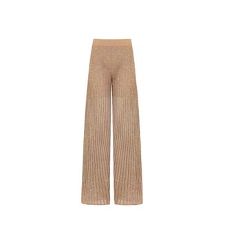 D.exterior Wide Trousers, female, Brown, Size: L Wide Trousers