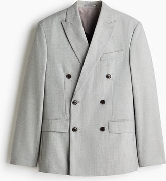 H&M Doppelreihiges Jackett in Regular Fit - Grau