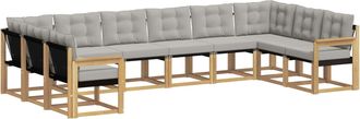 vidaXL Conjunto De Sof&aacute;s De Exterior 10 Uds. Blanco Y Gris Claro Vidaxl