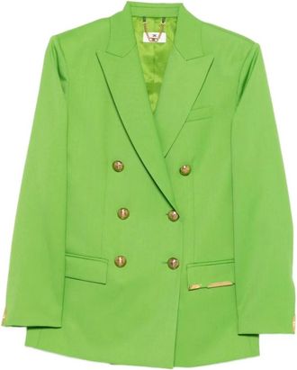 Elisabetta Franchi Blazer Cruzada 6 Bot Dorados - Dames - Blazers - Groen - M - Jassen