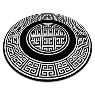 RugsX Alfombra Gloss C&iacute;rculo Moderno 6776 85 Elegante, Marco, Griego Negro / Marfil Black Circulo 200 Cm