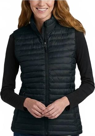Eddie Bauer Microlight Full Zip Down Puffer Vest - Plus In Black