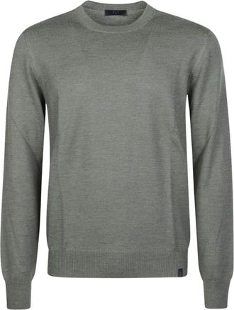 Fay Green Crew-neck Wool Sweater