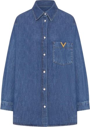 Valentino Denim Shirts - Dames - Spijkeroverhemden - Blauw - M - Denim - Overhemden