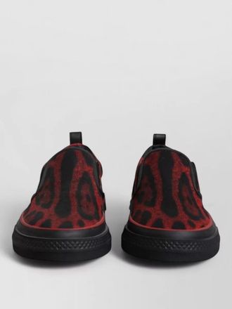 Dolce & Gabbana leather leopard-print slip-on sneakers