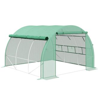 OUTSUNNY 3 x 3 x 2 m Polytunnel Greenhouse Pollytunnel Tent Steel Frame Green | TJ Hughes Light Grey
