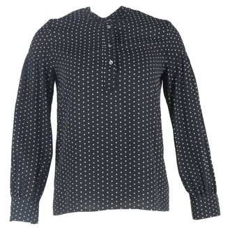 A.P.C. A. P.C. Polka Dot Long Sleeve Blouse in Black Silk