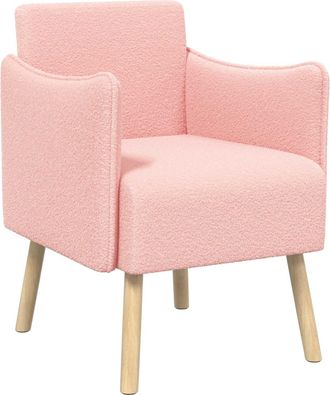 vidaXL Sill&oacute;n Decorativo Rosa Boucl&eacute; Vidaxl
