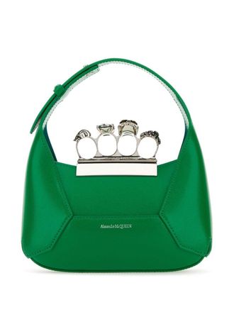 Alexander McQueen The Jewelled Hobo leather mini bag - women - Calf Leather - OS - Green