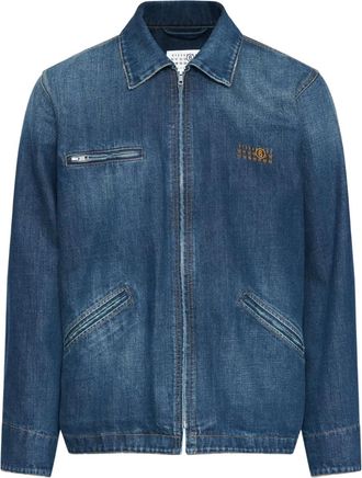 Maison Margiela Giacca denim con zip - Blu