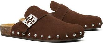 Tory Burch Mellow Stud Mule in Dark Cocoa /Silver at Nordstrom, Size 10.5