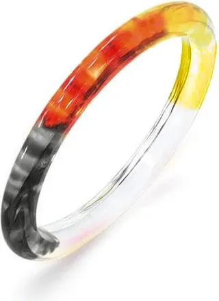 Gold & Honey Womens Tie Dye Slip On Lucite Bangle In Earth