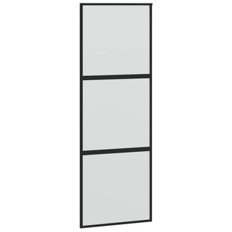Berkfield Home Sliding Door Black 76x205 cm Tempered Glass & Aluminium