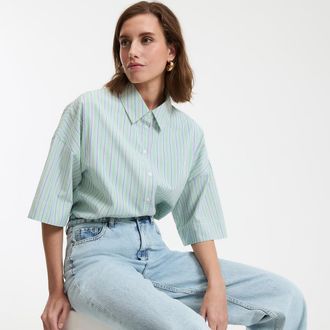 La Redoute Collections Wijd overhemd met elleboogmouwen, Signature AMBER