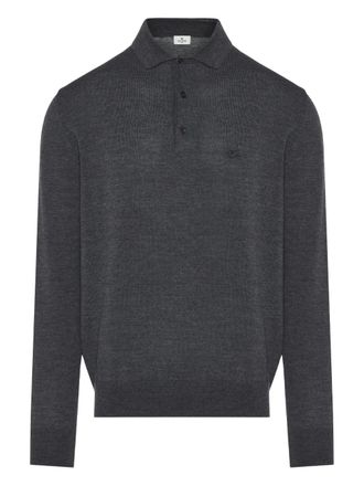 Etro long-sleeve polo shirt - Grey