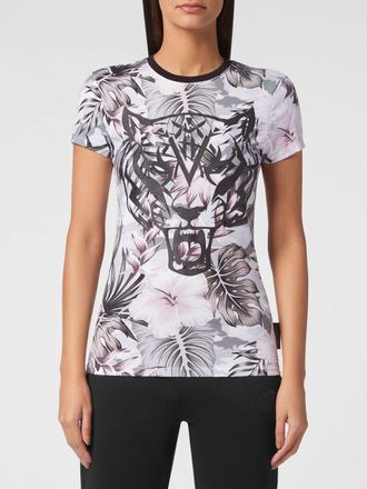 Plein Sport T-shirt girocollo in jersey stampato