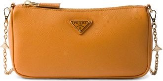 Prada Borsa a spalla in pelle mini - Arancione
