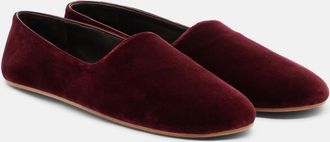 The Row Ponti velvet slip-on shoes