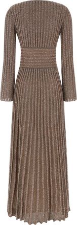 Missoni Metallic Knit Pleated Dress - Bronze