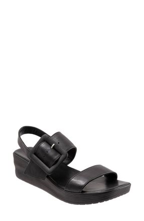 Bueno Womens Marcia Slingback Wedge Sandal In Black