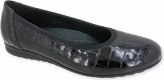 Gabor Womens Croc Ballet Flat In Black