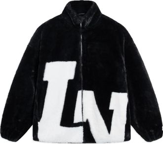 Li-Ning Big Logo Polar Fleece Jacket Black White AFDSD61-1