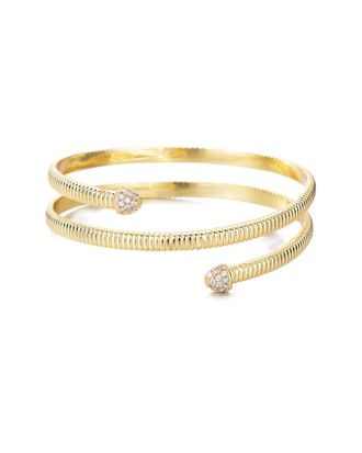 Adornia 14K Plated CZ Crystal Wrap Cuff Bracelet