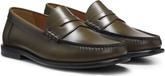 BOSS Leather moccasins with penny trim