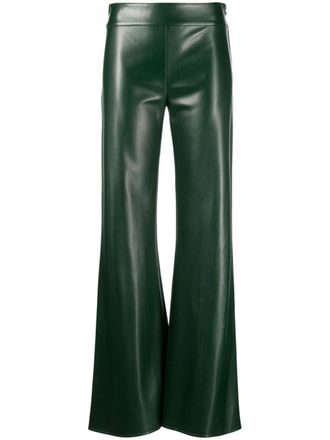 Patrizia Pepe faux-leather mid-rise straight-leg trousers - women - Polyurethane/Polyester - 46 - Green