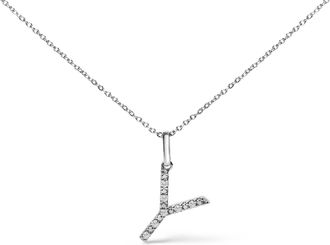 House of Brilliance Sterling Silver Diamond Accent C Initial Pendant Necklace