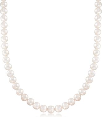 Ross-Simons 8-9mm Cultured Pearl Necklace With 14kt Yellow Gold